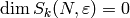 \dim S_k(N,\eps)=0