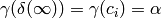 \gamma(\delta(\infty)) = \gamma(c_i) = \alpha