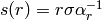 s(r) = r\sigma \alpha_r^{-1}