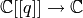 \C[[q]] \to \C