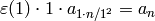 \eps(1)\cdot 1 \cdot a_{1 \cdot n/1^2} = a_n