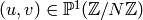 (u,v)\in\P^1(\Z/N\Z)