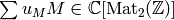 \sum u_M M \in
\C[\Mat_2(\Z)]