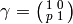 \gamma=\abcd{1}{0}{p}{1}