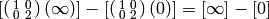[\abcd{1}{0}{0}{2}(\infty)] - [\abcd{1}{0}{0}{2}(0)]  = [\infty]-[0]