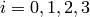 i=0,1,2,3