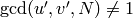 \gcd(u',v',N)\neq 1