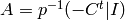 A = p^{-1}(-C^t | I)
