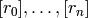 [r_0], \ldots, [r_n]