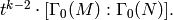 t^{k-2}\cdot [\Gamma_0(M) : \Gamma_0(N)].