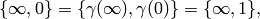 \{\infty,0\} = \{\gamma(\infty),\gamma(0)\} = \{\infty,1\},