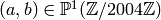 (a,b)\in\P^1(\Z/2004\Z)