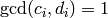 \gcd(c_i,d_i)=1
