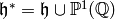 \h^* = \h\union \P^1(\Q)