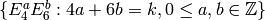 \{E_4^a E_6^b : 4a+6b = k, 0\leq a,b \in \Z\}