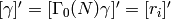 [\gamma]' = [\Gamma_0(N)\gamma]' = [r_i]'