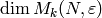 \dim M_k(N,\eps)