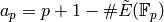 a_p = p+1-\#\tilde{E}(\F_p)