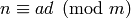 n\con ad\pmod{m}