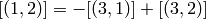 [(1,2)] = -[(3,1)] + [(3,2)]