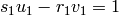 s_1 u_1 -r_1 v_1 =1