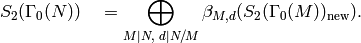 S_2(\Gamma_0(N)) \quad =
\bigoplus_{M | N, \,\, d | N/M}
\beta_{M,d}(S_2(\Gamma_0(M))_{\new}).