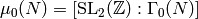 \mu_0(N) = [\SL_2(\Z):\Gamma_0(N)]