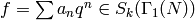 f=\sum a_n q^n \in S_k(\Gamma_1(N))