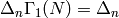 \Delta_n\Gamma_1(N) = \Delta_n