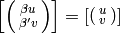 \left[\smallvtwo{\beta{}u}{\beta'{}v}\right]
=\left[\smallvtwo{u}{v}\right]