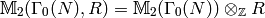 \sM_2(\Gamma_0(N), R) = \sM_2(\Gamma_0(N)) \tensor_\Z R
