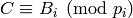 C \con B_i \pmod{p_i}