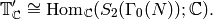 \T'_\C \isom \Hom_{\C}(S_2(\Gamma_0(N));\C).