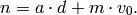 n  = a \cdot d + m \cdot v_0.