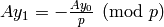 Ay_1 = -\frac{Ay_0}{p}\pmod{p}