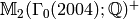 \sM_2(\Gamma_0(2004);\Q)^+