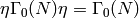 \eta\Gamma_0(N)\eta = \Gamma_0(N)