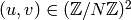 (u,v)\in (\Z/N\Z)^2