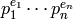 p_1^{e_1} \cdots p_n^{e_n}