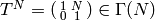 T^N = \abcd{1}{N}{0}{1} \in \Gamma(N)