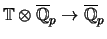 $ \mathbb{T}\otimes \overline{\mathbb{Q}}_p\rightarrow \overline{\mathbb{Q}}_p$