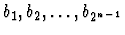 $b_{1}, b_{2}, \ldots, b_{2^{n-1}}$