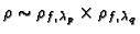$\rho\sim \rho_{f,\lambda_p}\times\rho_{f,\lambda_q}$