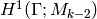 H^{1}
(\Gamma ; M_{k-2})