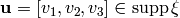 \uu = [v_{1},v_{2},v_{3}]\in
\support \xi