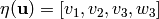\eta (\uu ) = [v_{1},v_{2},v_{3},w_{3}]