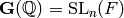 \bG (\Q) = \SL_{n} (F)