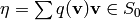 \eta =
\sum q (\vv)\vv \in S_0