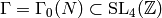 \Gamma = \Gamma_{0} (N)\subset \SL_{4} (\Z)