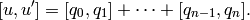 [u,u']=[q_{0},q_{1}]+\dotsb +[q_{n-1},q_{n}].